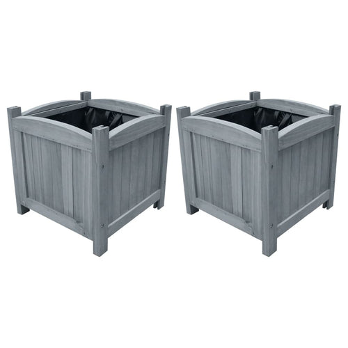 Garden Raised Beds 2 Pcs 30X30X30 Cm Solid Firwood