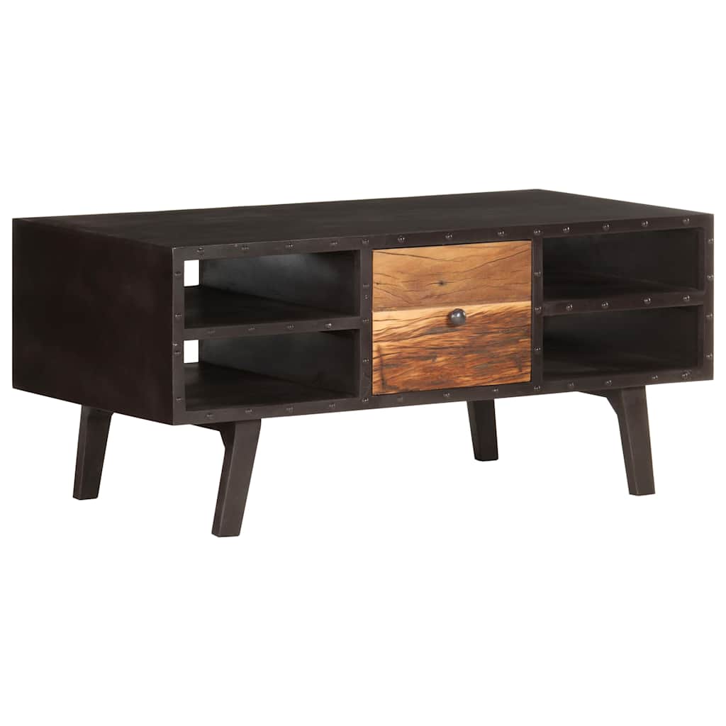 Coffee Table Solid Reclaimed Wood Rustic Living Room Furniture 100x50x45cm MDF 1