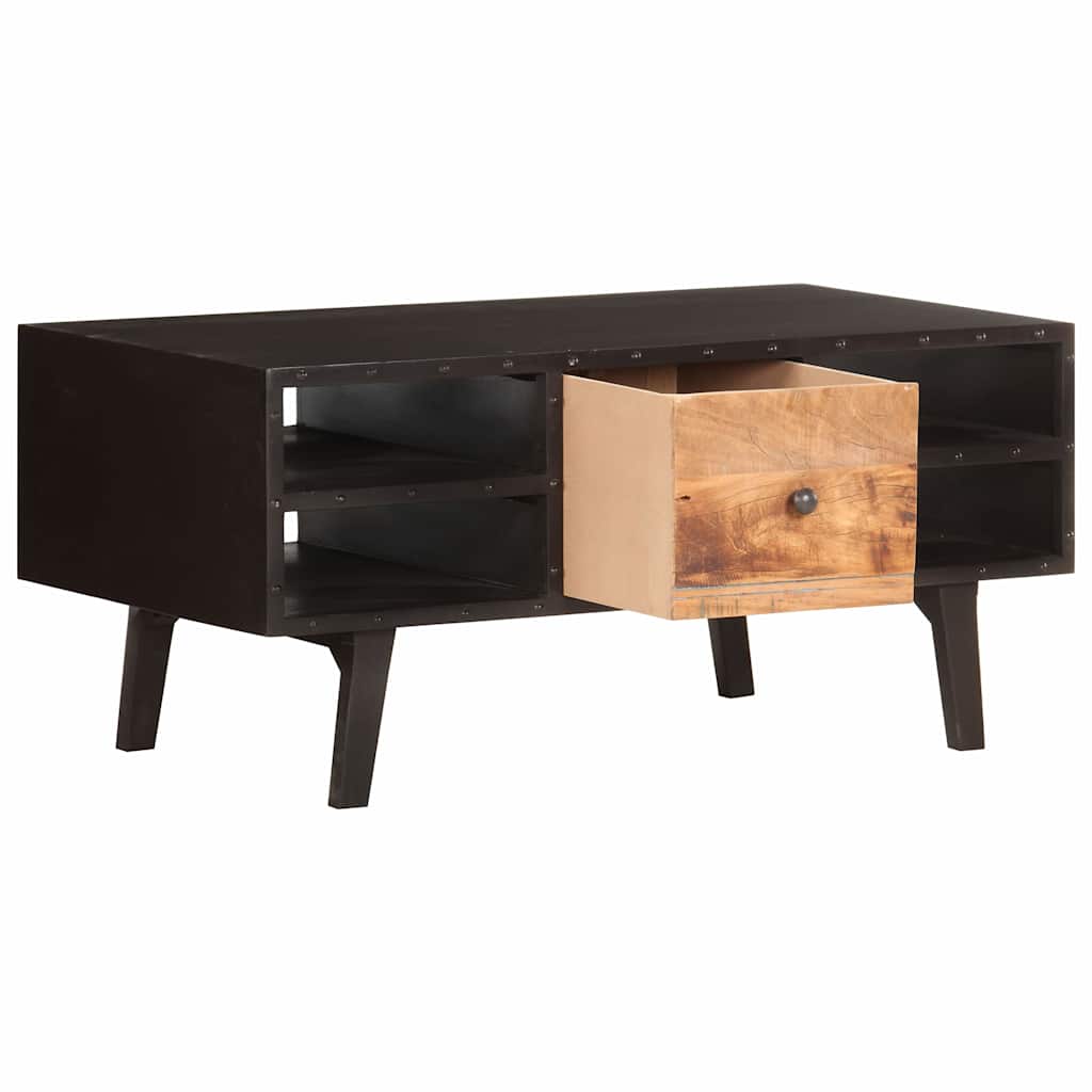 Coffee Table Solid Reclaimed Wood Rustic Living Room Furniture 100x50x45cm MDF 1