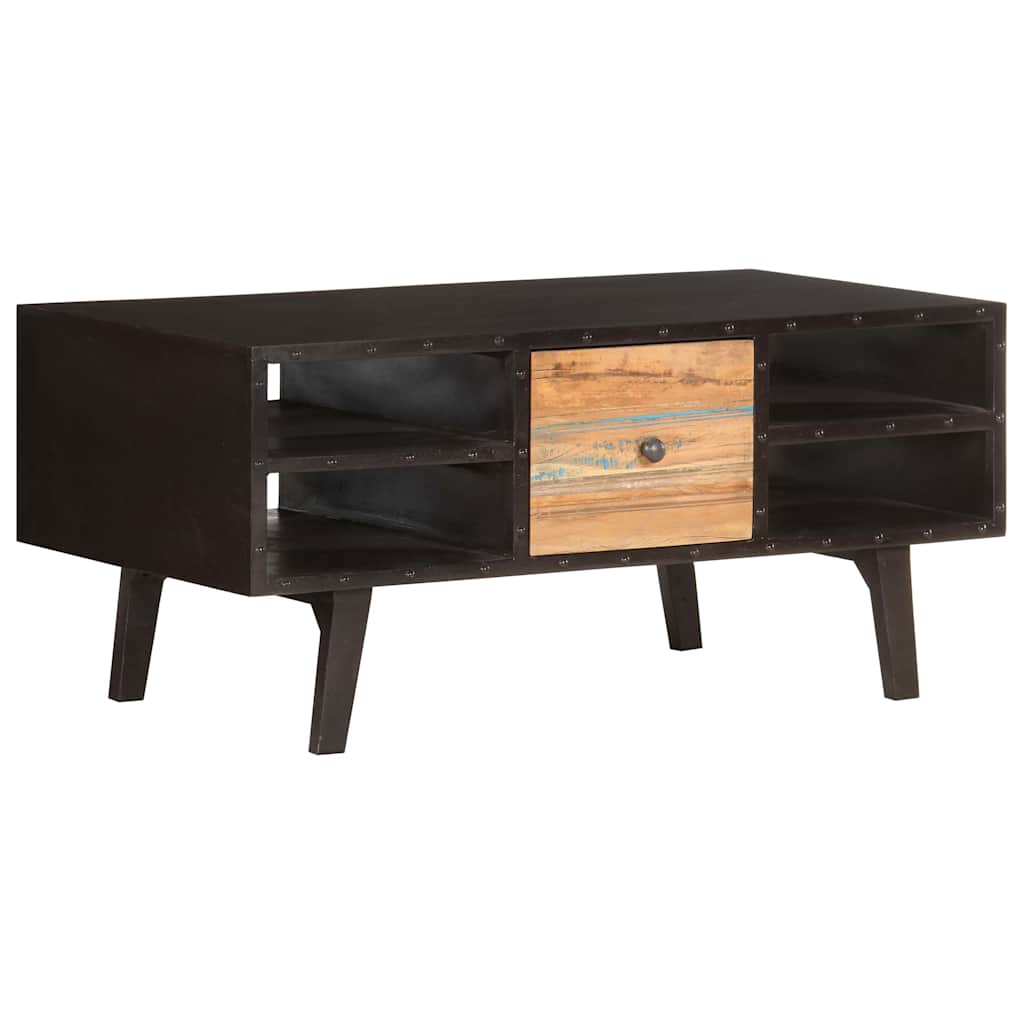 Coffee Table Solid Reclaimed Wood Rustic Living Room Furniture 100x50x45cm MDF 1