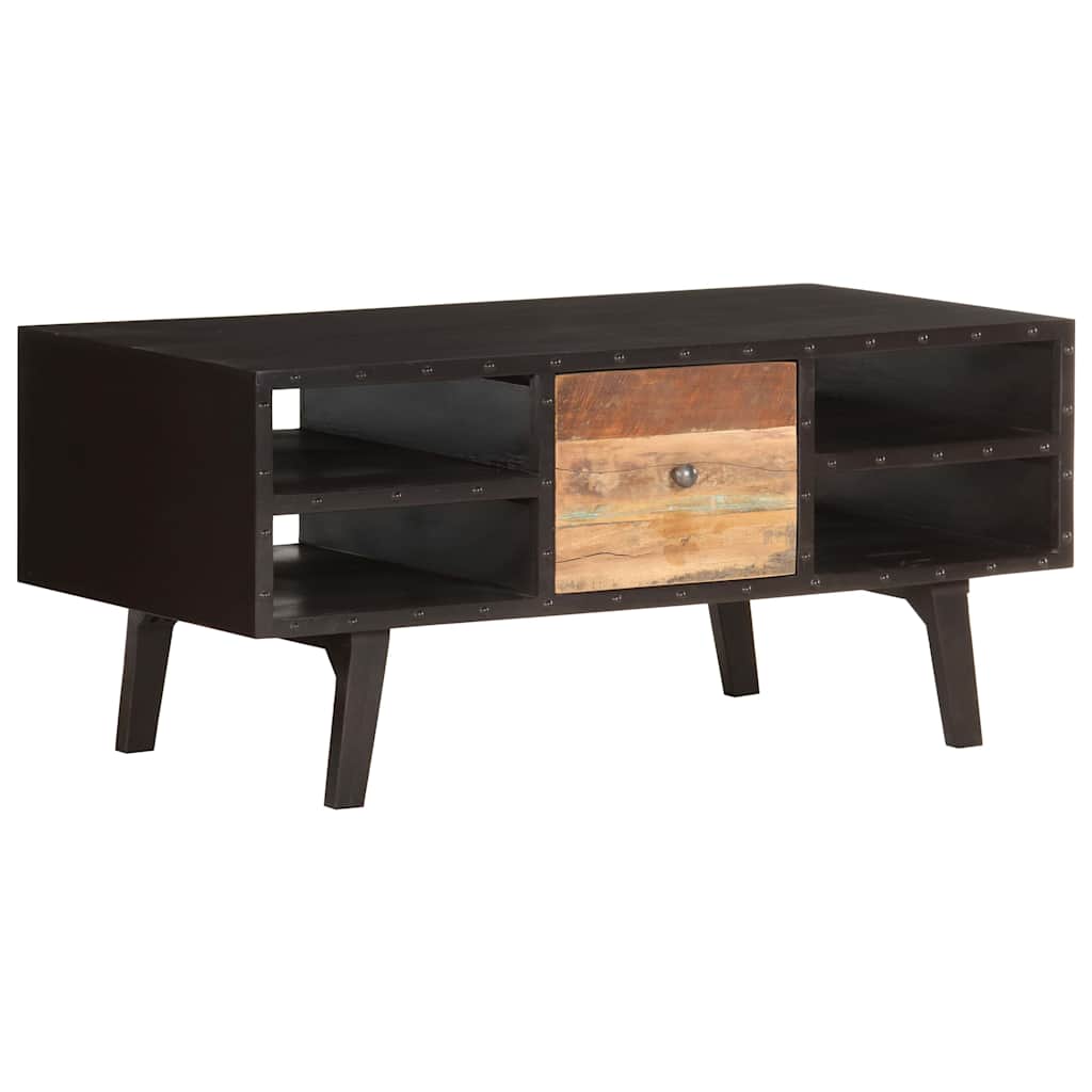 Coffee Table Solid Reclaimed Wood Rustic Living Room Furniture 100x50x45cm MDF 1