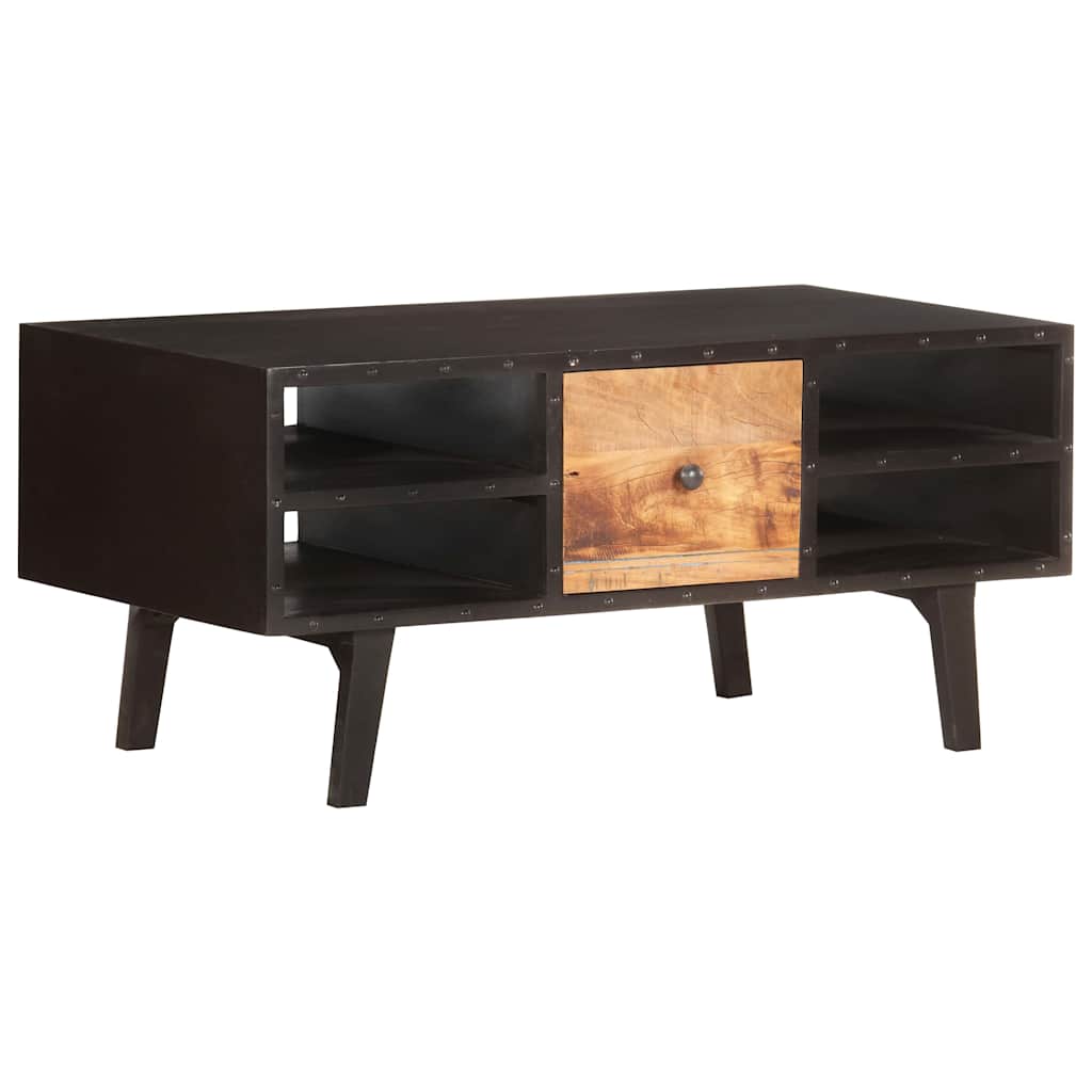 Coffee Table Solid Reclaimed Wood Rustic Living Room Furniture 100x50x45cm MDF 1