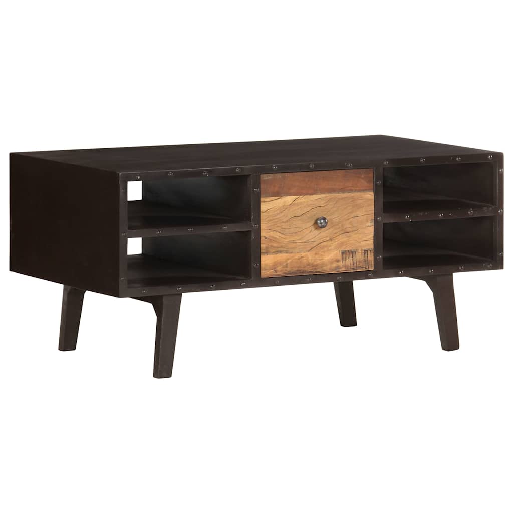 Coffee Table Solid Reclaimed Wood Rustic Living Room Furniture 100x50x45cm MDF 1