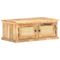 Coffee Table 90X50X35 Cm Solid Mango Wood And Natural Cane