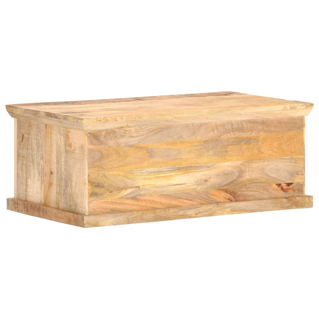 Coffee Table 90X50X35 Cm Solid Mango Wood And Natural Cane