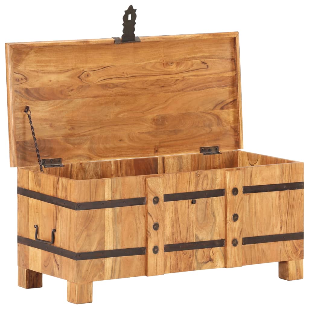 Chest 90X40X40 Cm Solid Acacia Wood
