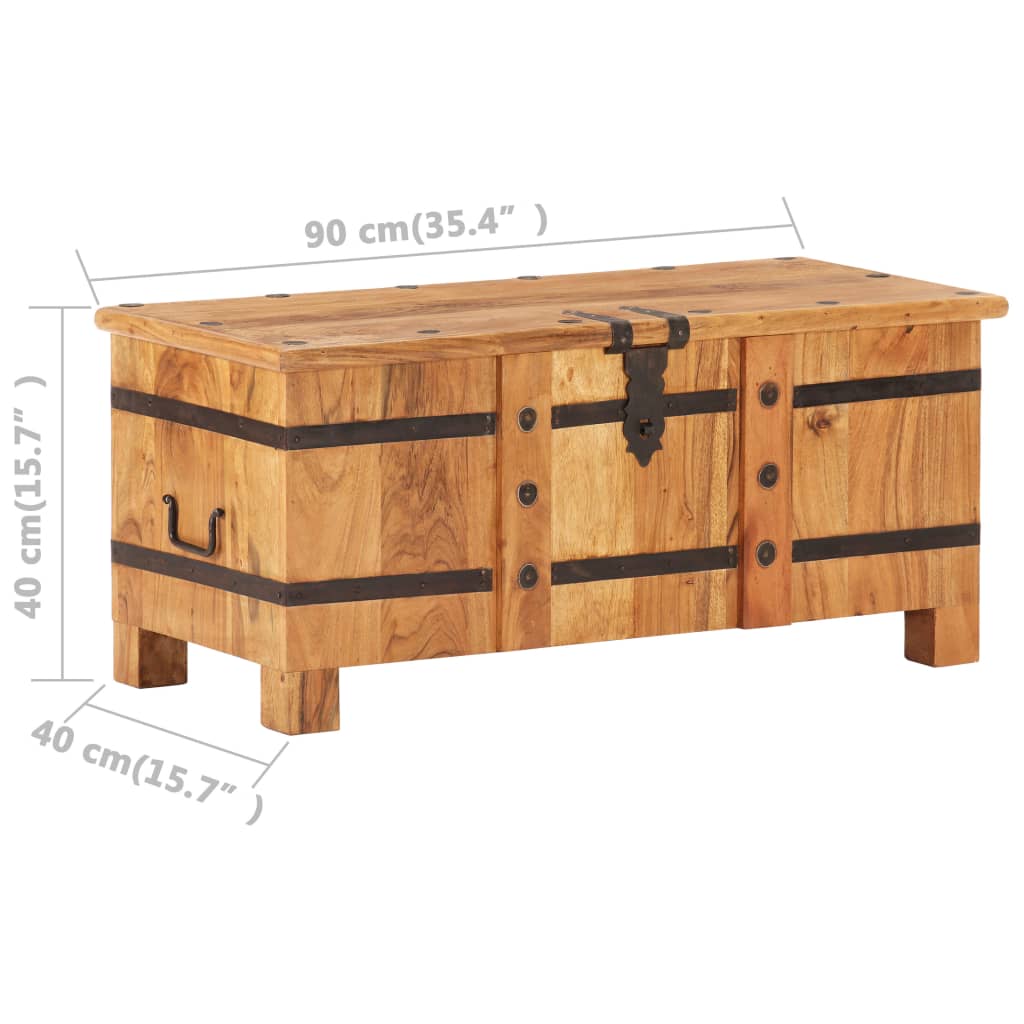 Chest 90X40X40 Cm Solid Acacia Wood