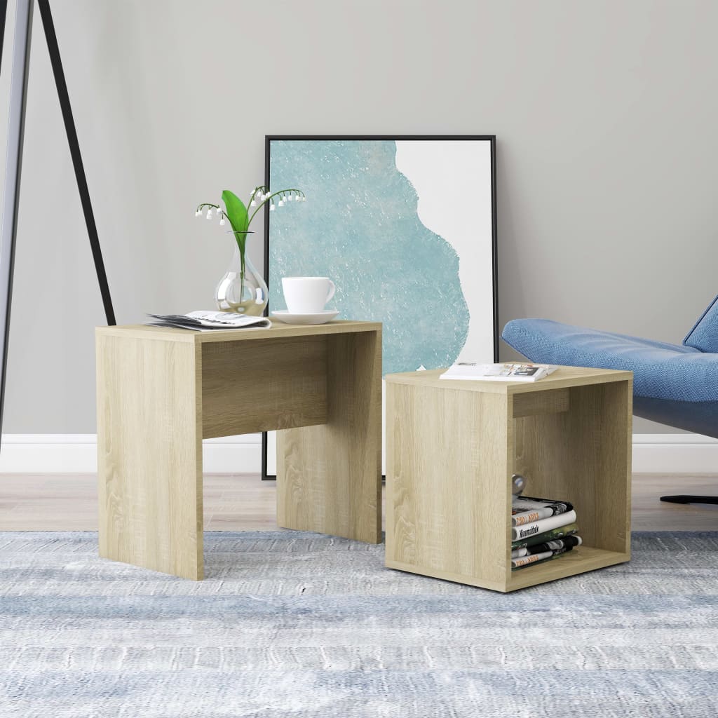 Nesting Coffee Tables 2 Pcs Engineered Wood