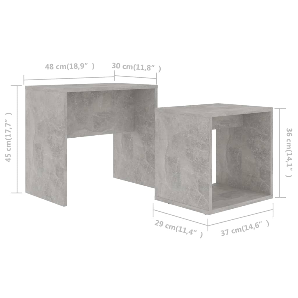 Coffee Table Set 48X30X45 Cm Engineered Wood