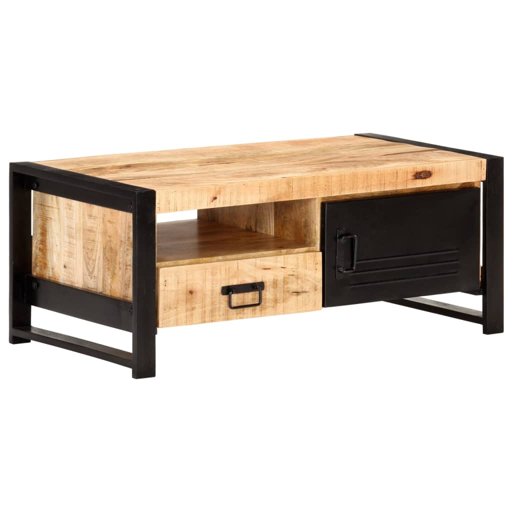 Coffee Table 100X50X40 Cm Rough Mango Wood