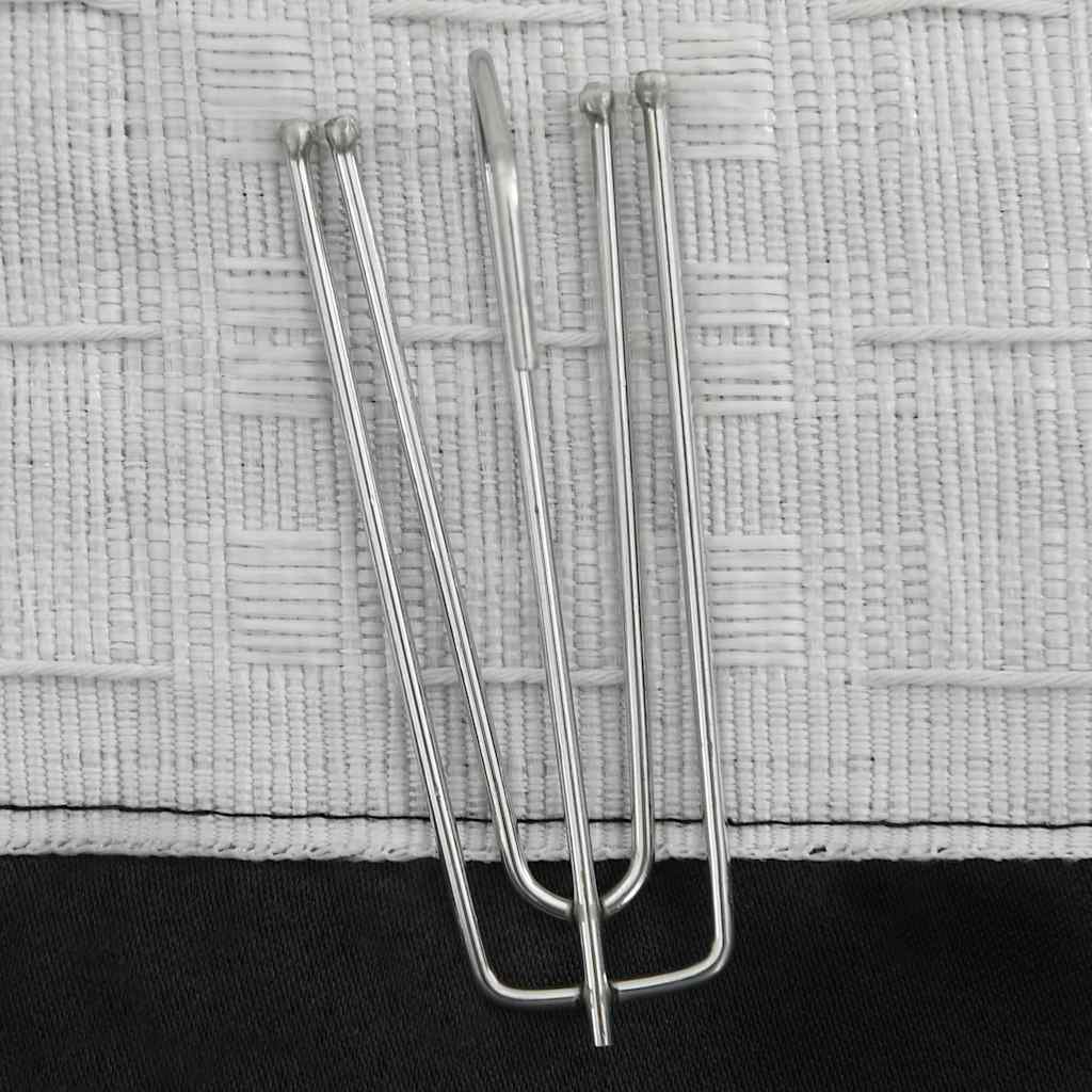 Linen Look Blackout Curtains With Hooks 2 Pcs