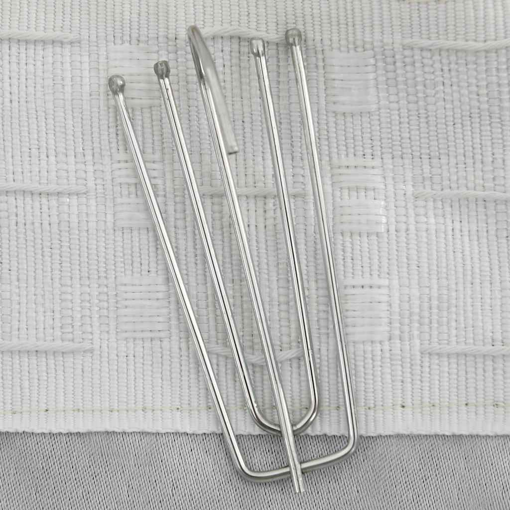 Linen-Look Blackout Curtains With Hooks 2 Pcs