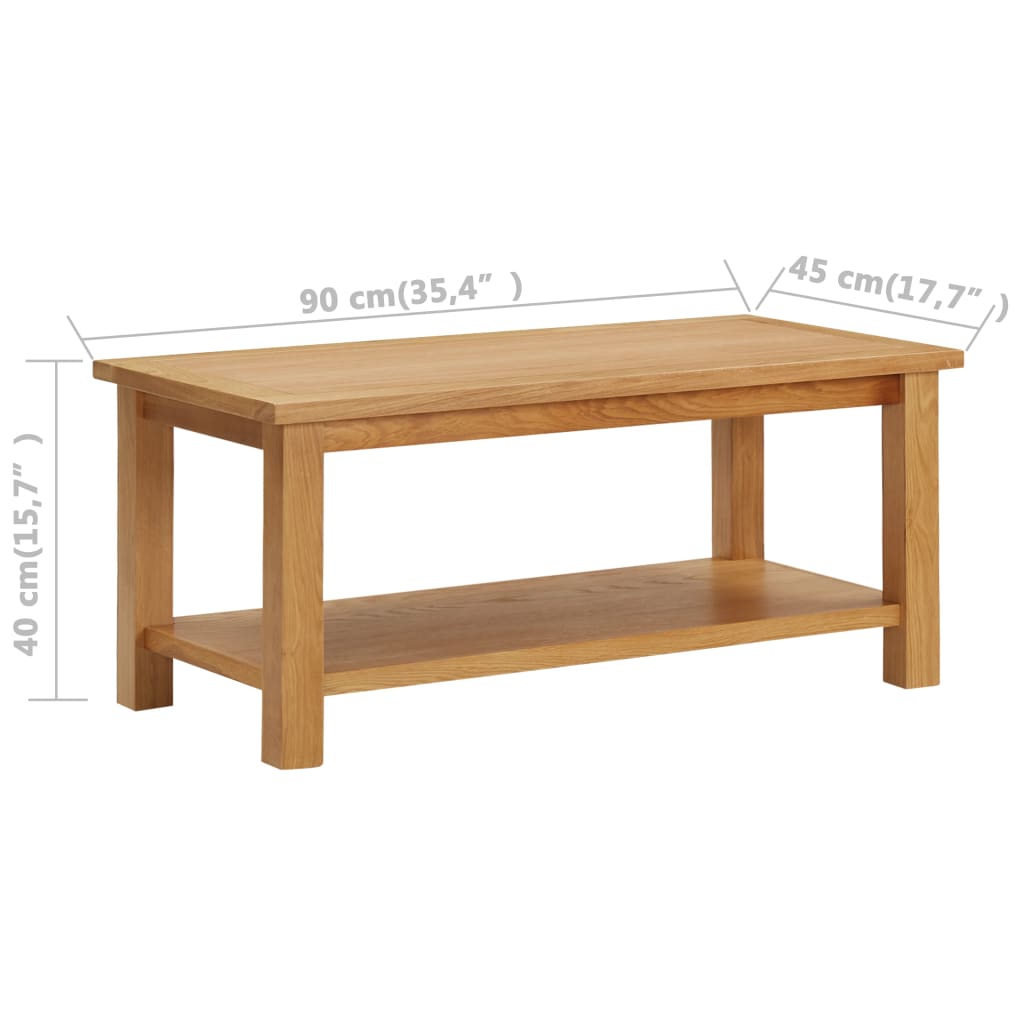 Coffee Table Solid Oak Wood