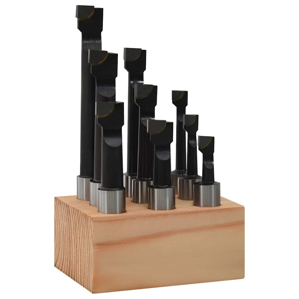 Cutters Boring 9 Pcs 12 Mm Wood Base Silver and black Hard alloy steel