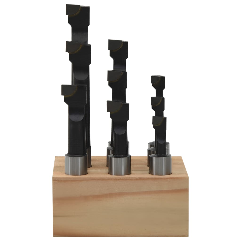Boring Cutters 9 Pcs 12 Mm With Wood Base