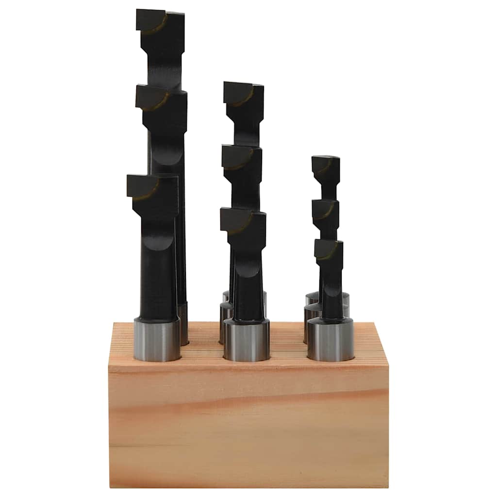 Cutters Boring 9 Pcs 12 Mm Wood Base Silver and black Hard alloy steel