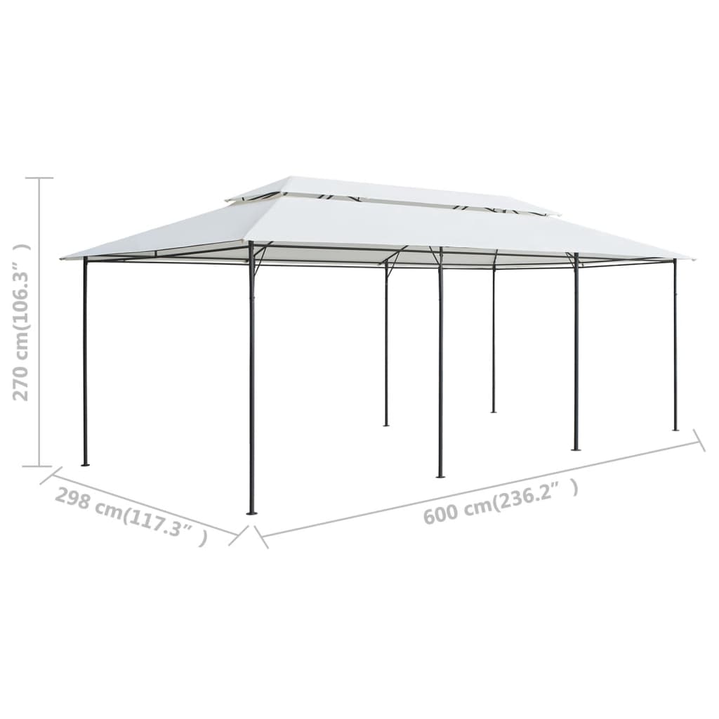 Gazebo 600X298X270 Cm White 180G/M²