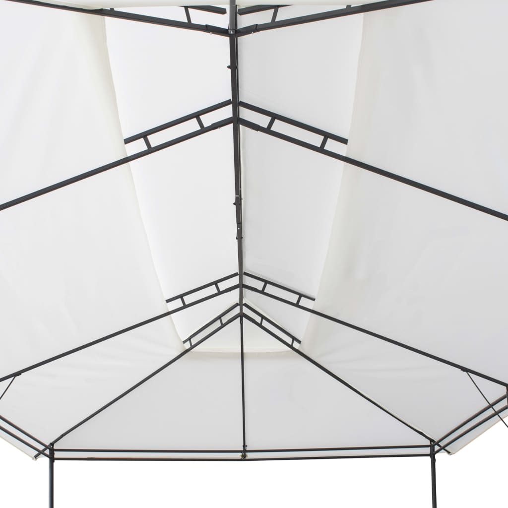 Gazebo With Curtains 600X298X270 Cm White 180G/M²
