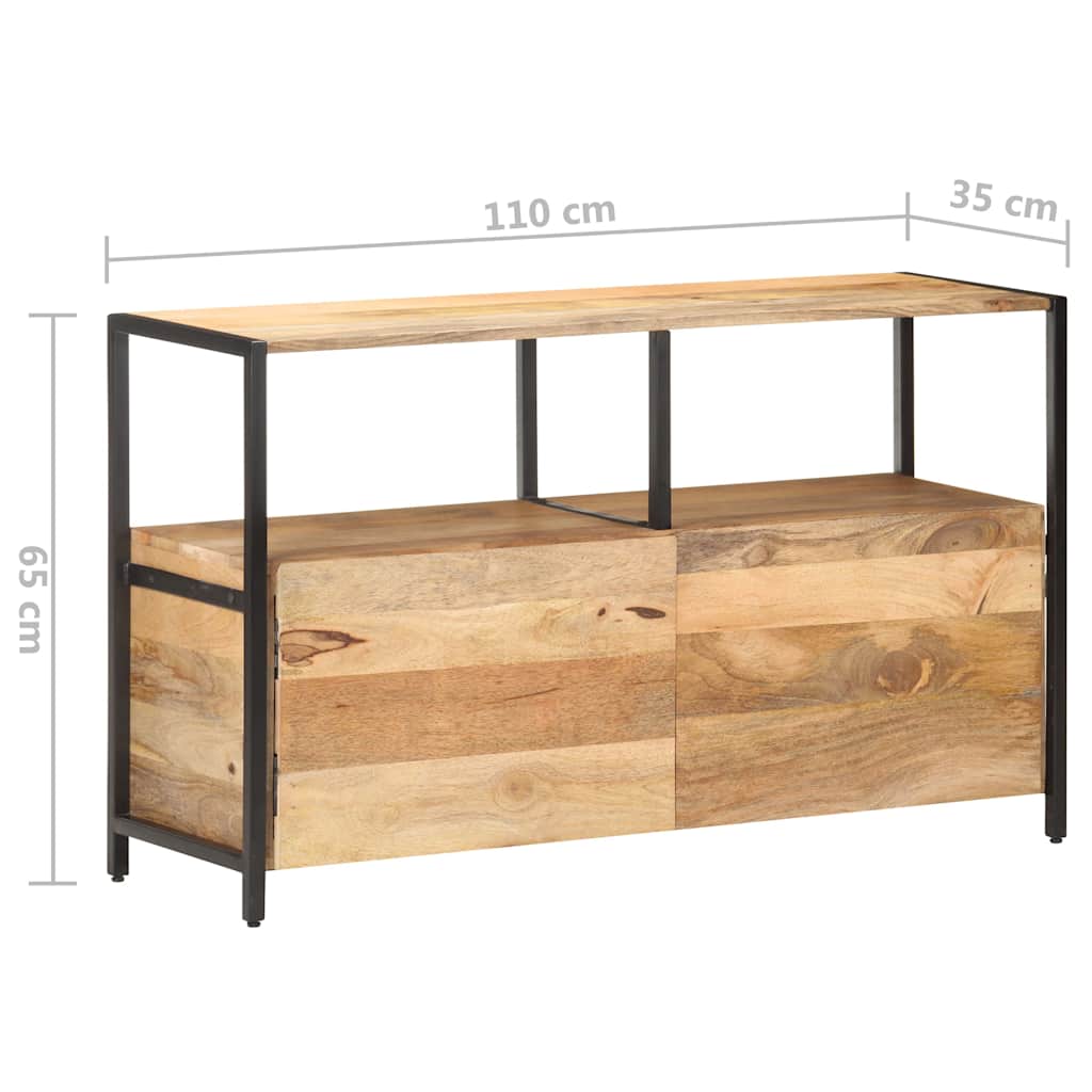 Sideboard Solid Mango Wood Storage Cabinet Rustic Buffet Cupboard 100 x 35 x 76