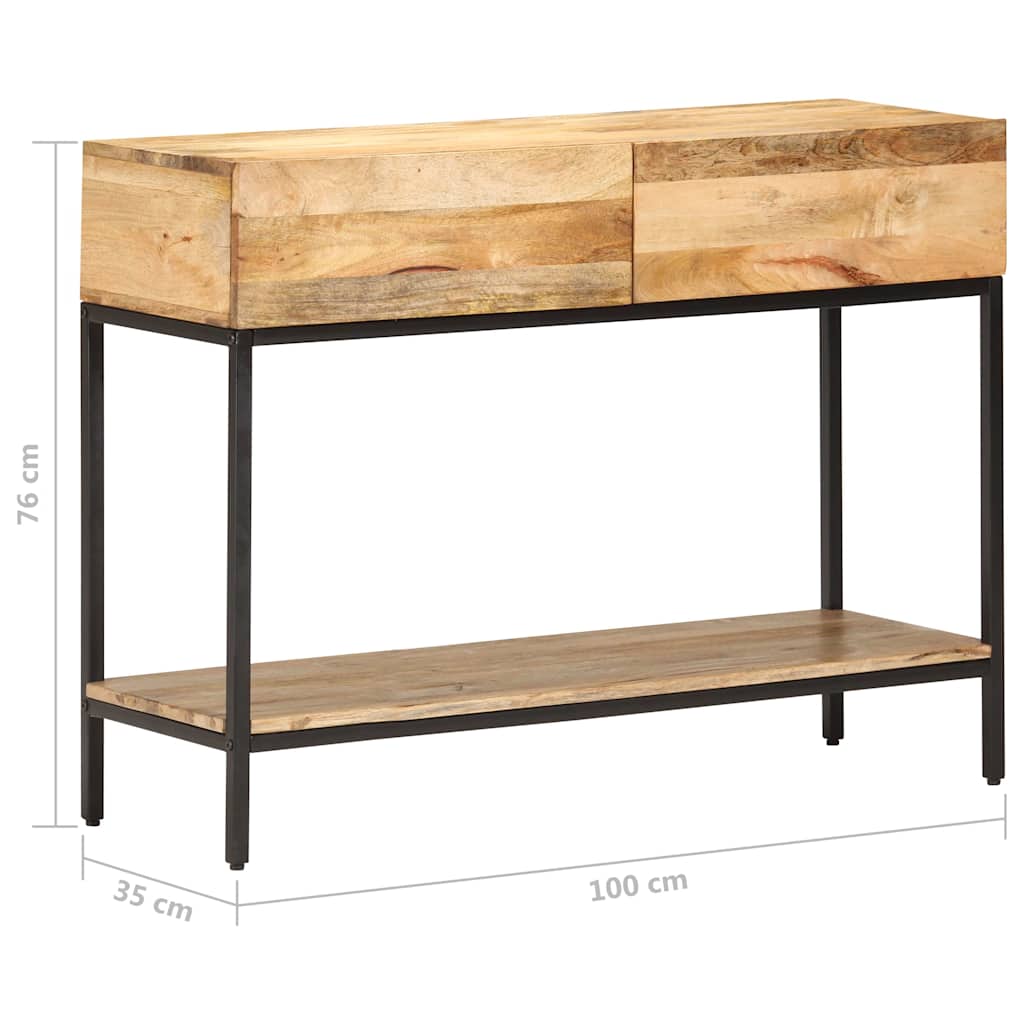Sideboard Solid Mango Wood Storage Cabinet Rustic Buffet Cupboard 100 X 35 X 76