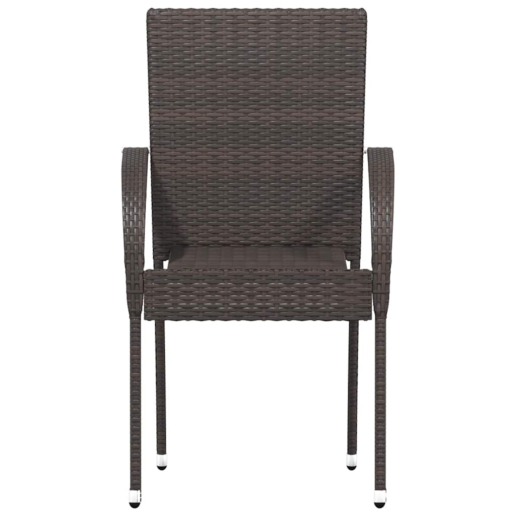 Stackable Outdoor Chairs 4 Pcs Poly Rattan