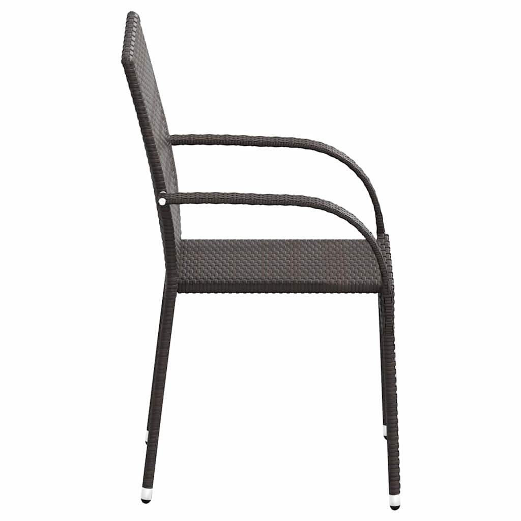 Stackable Outdoor Chairs 4 Pcs Poly Rattan