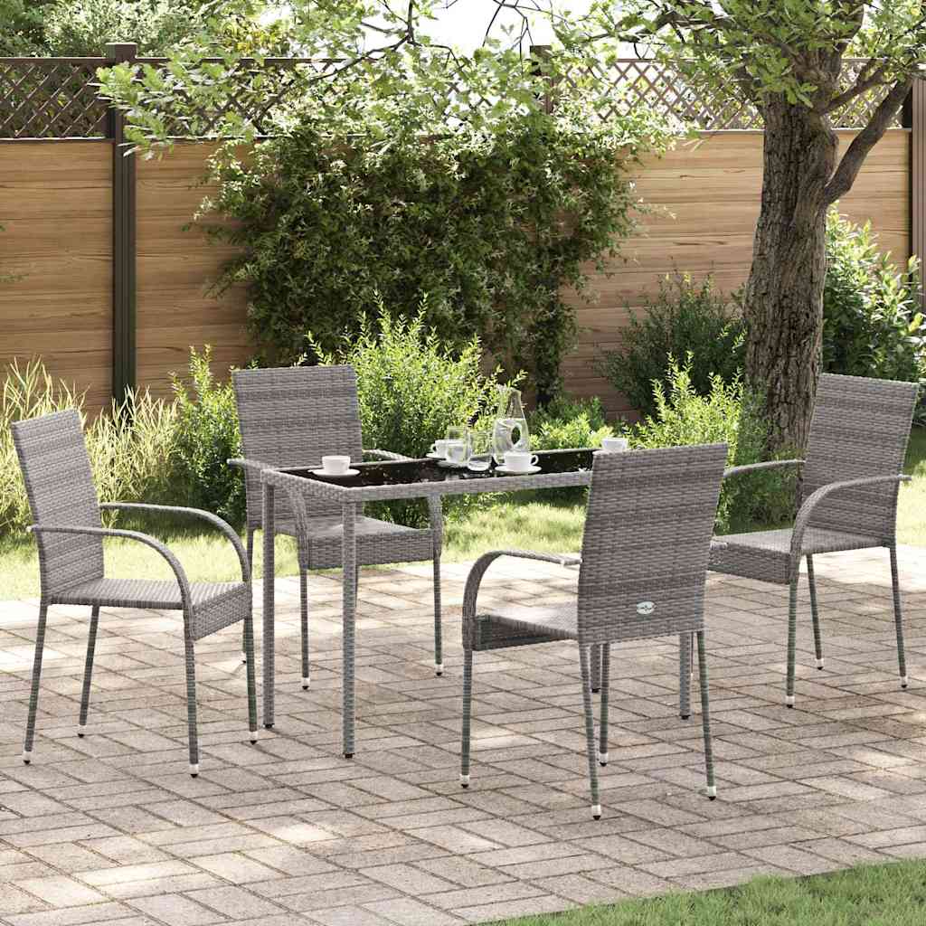 Stackable Outdoor Chairs 4 Pcs Poly Rattan