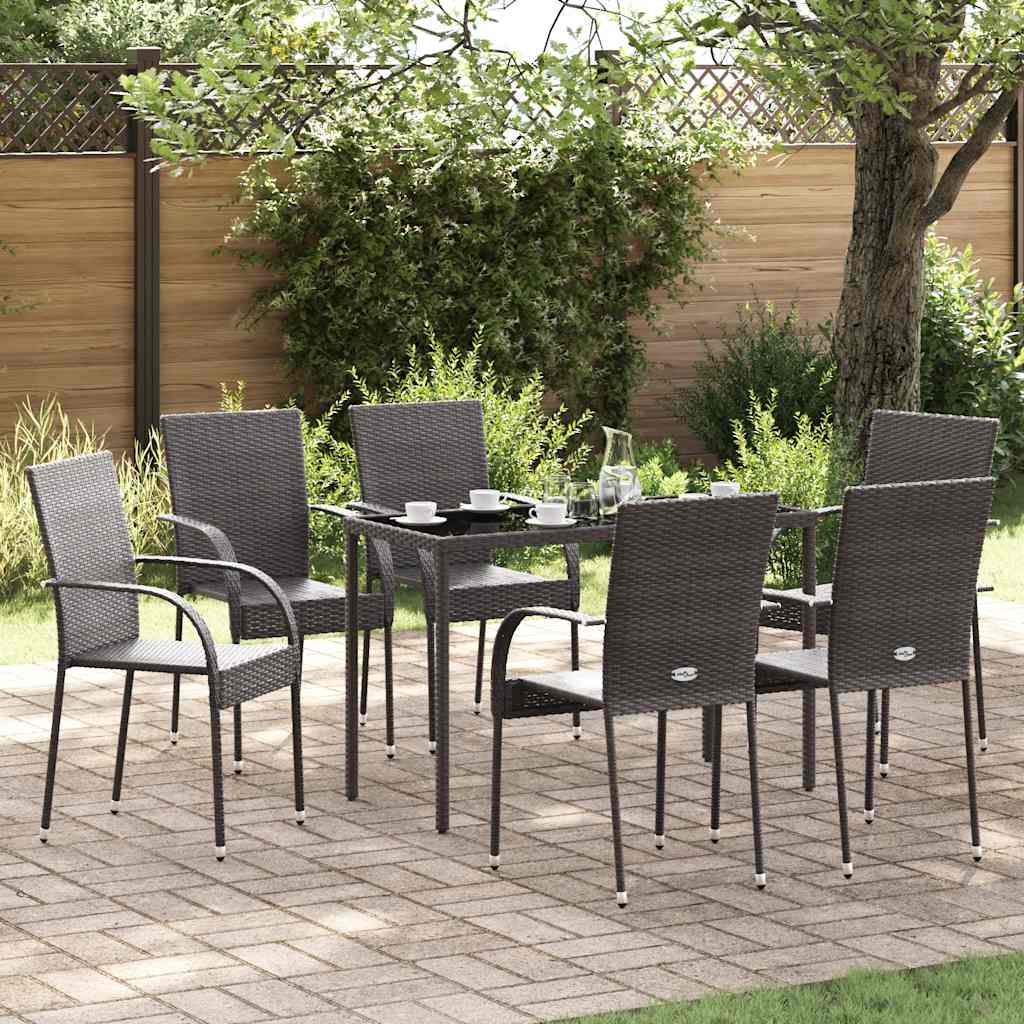 Stackable Outdoor Chairs 4 Pcs Poly Rattan