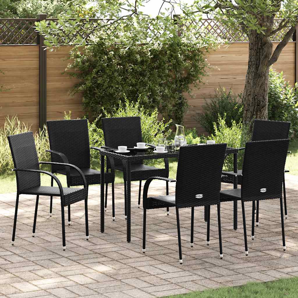 Stackable Outdoor Chairs 4 Pcs Poly Rattan