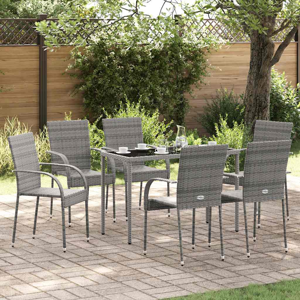 Stackable Outdoor Chairs 4 Pcs Poly Rattan