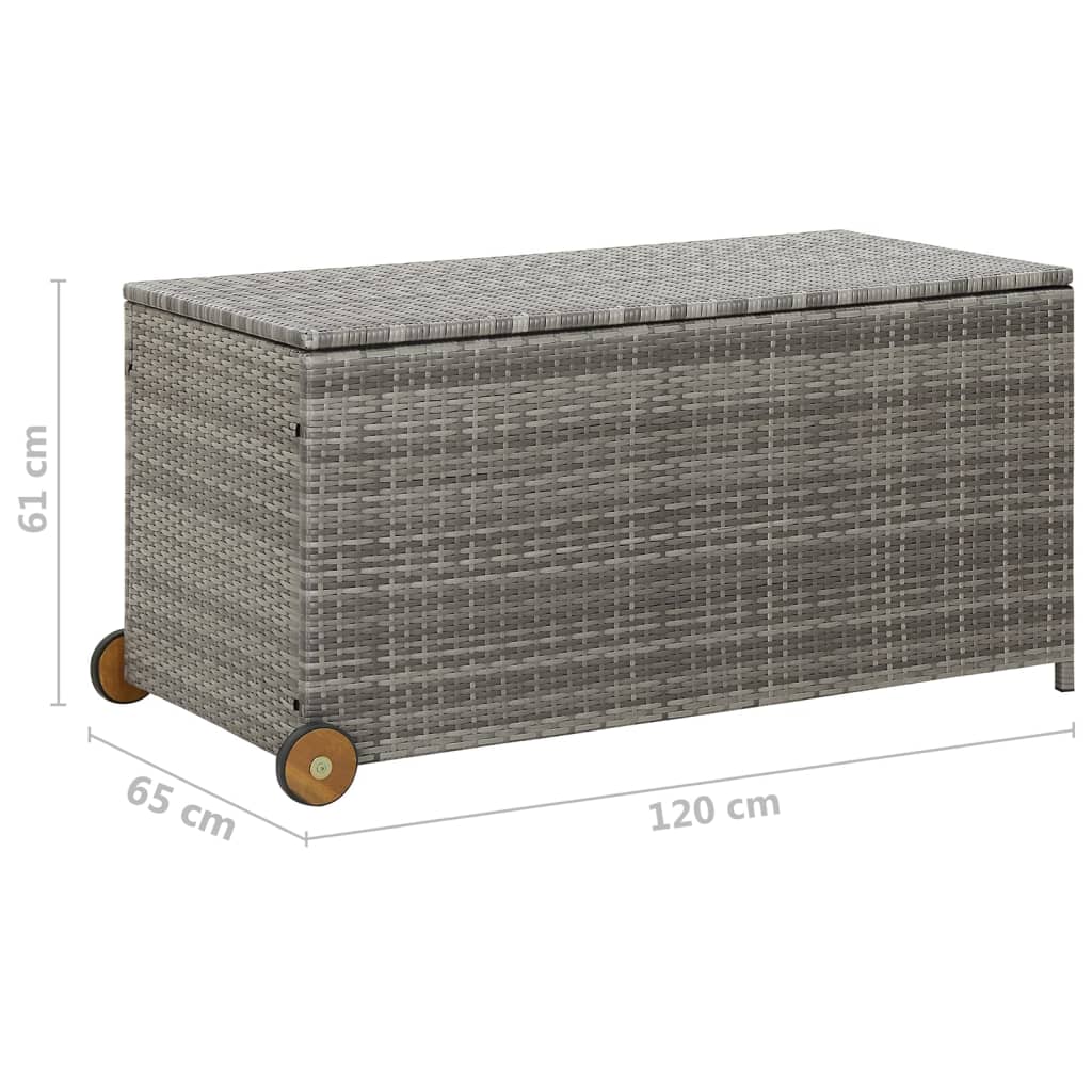 Garden Storage Box Light 120X65X61 Cm Poly Rattan
