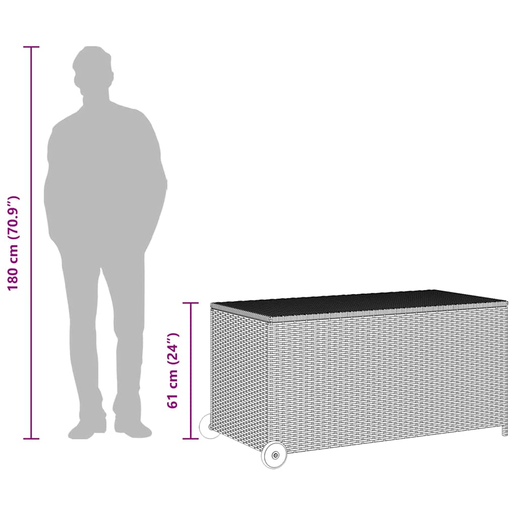 Garden Storage Box Light 120X65X61 Cm Poly Rattan