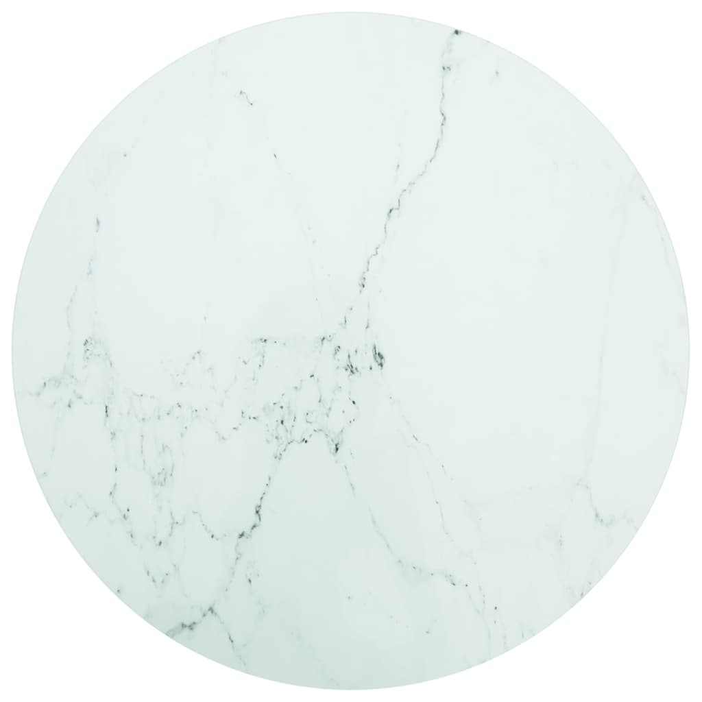 Table Top Black 6 Mm Tempered Glass With Marble Design