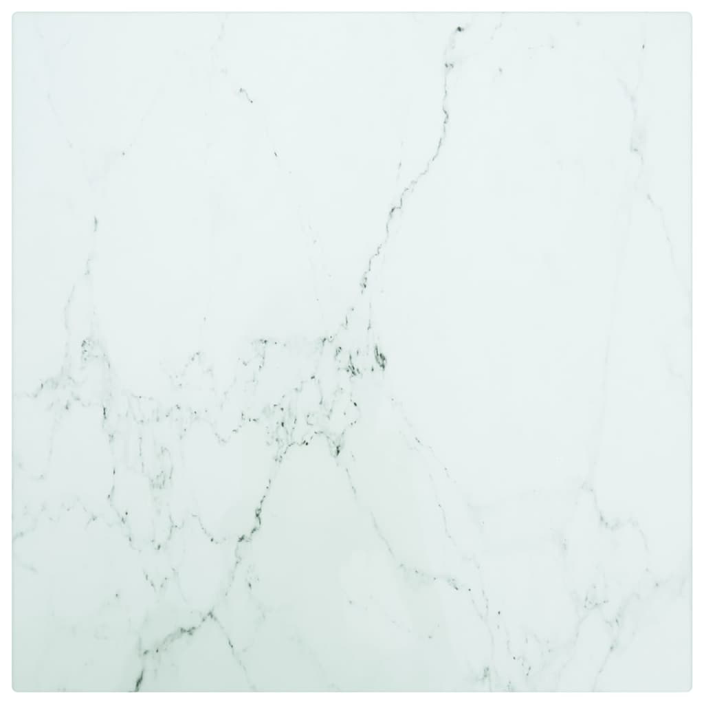Table Top Black 6 Mm Tempered Glass With Marble Design