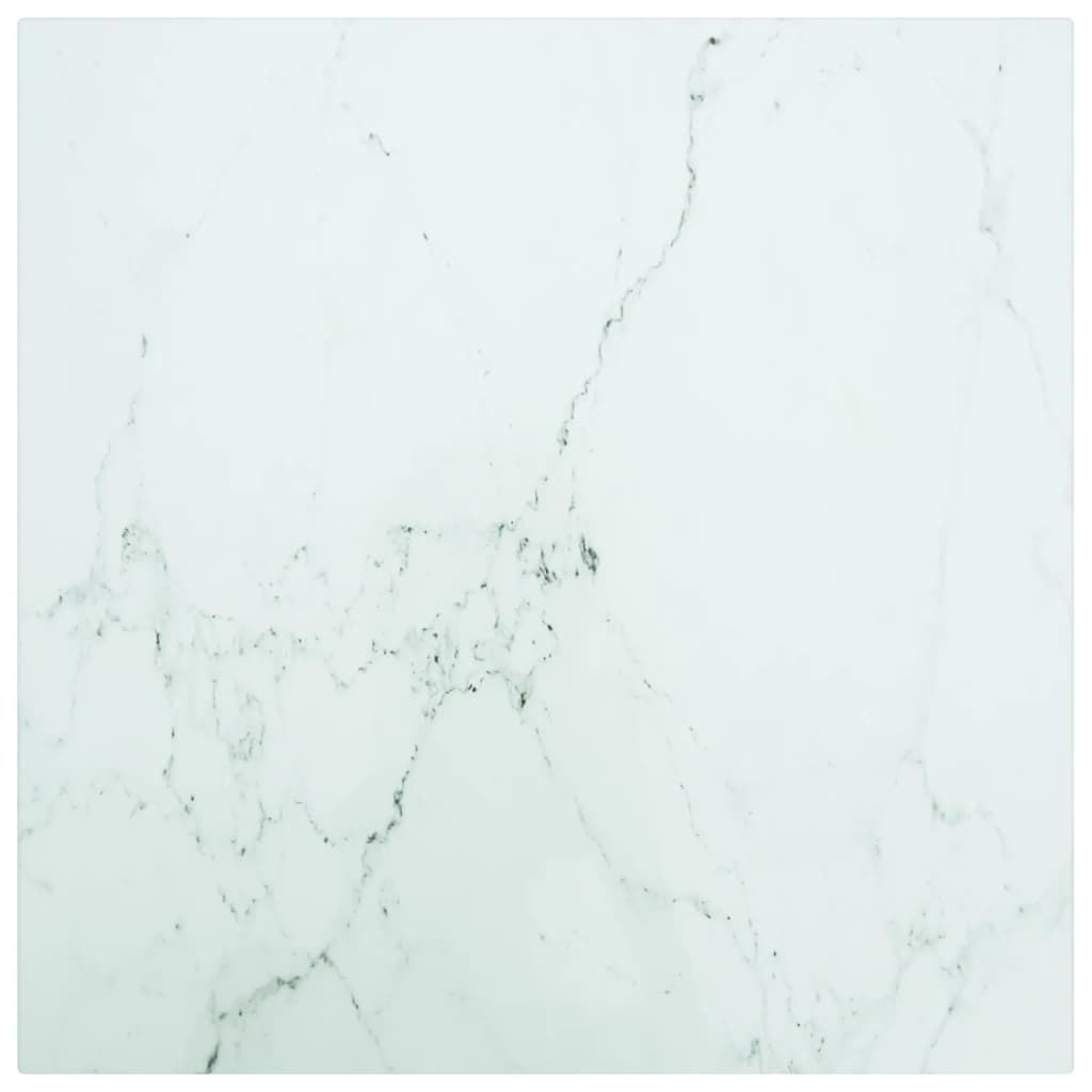 Table Top Black 6 Mm Tempered Glass With Marble Design