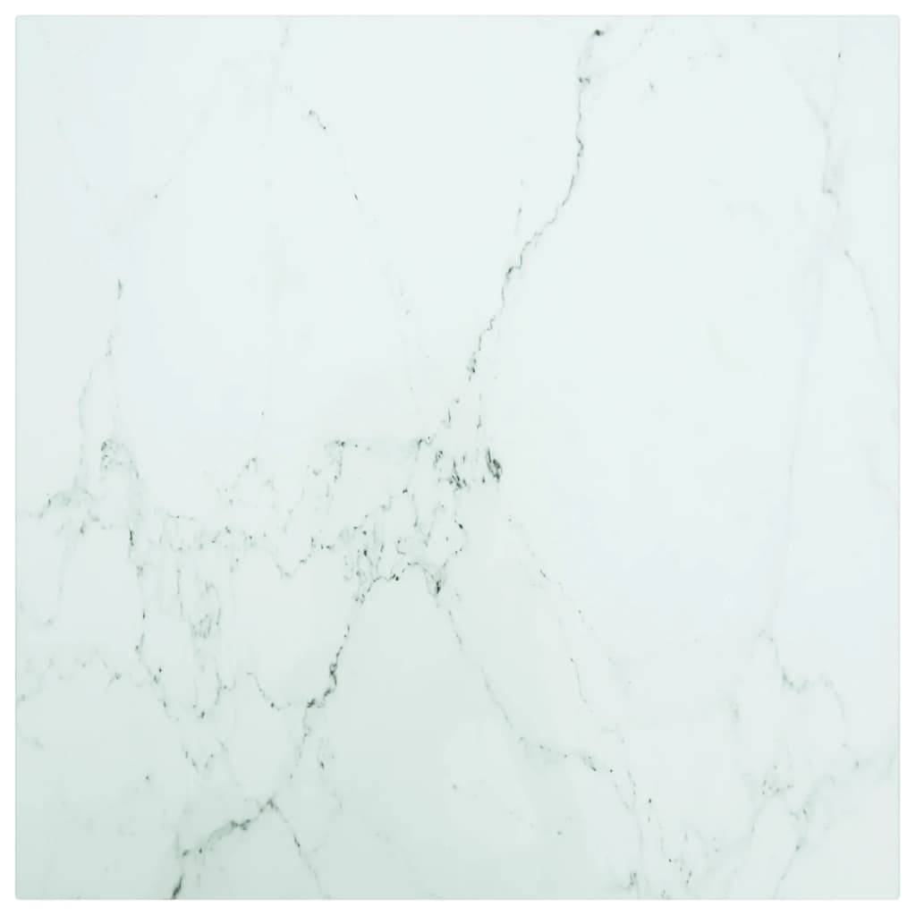 Table Top Black 6 Mm Tempered Glass With Marble Design