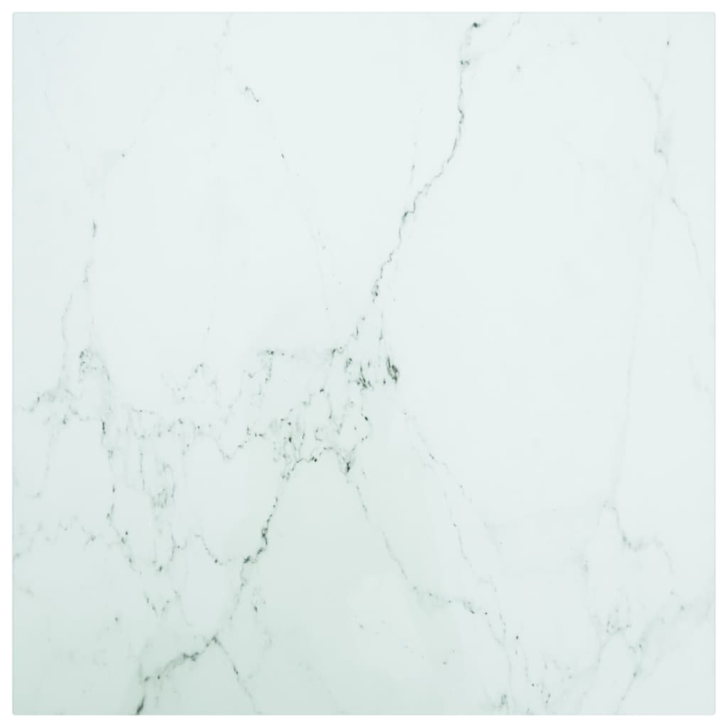 Table Top Black 6 Mm Tempered Glass With Marble Design