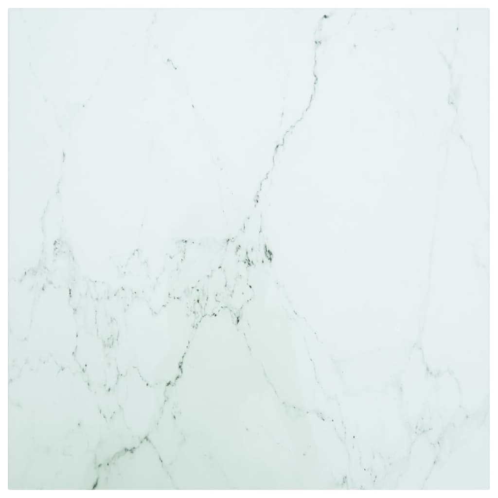 Table Top Black 6 Mm Tempered Glass With Marble Design