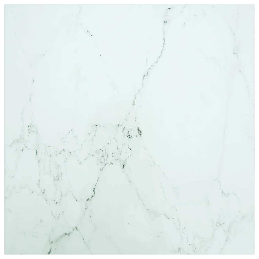 Table Top Black 6 Mm Tempered Glass With Marble Design