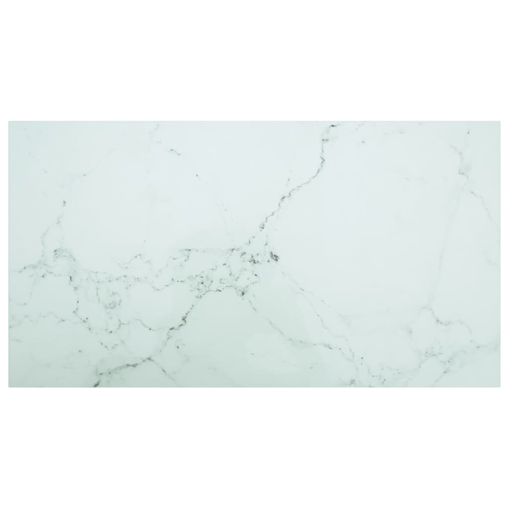 Table Top Black 6 Mm Tempered Glass With Marble Design