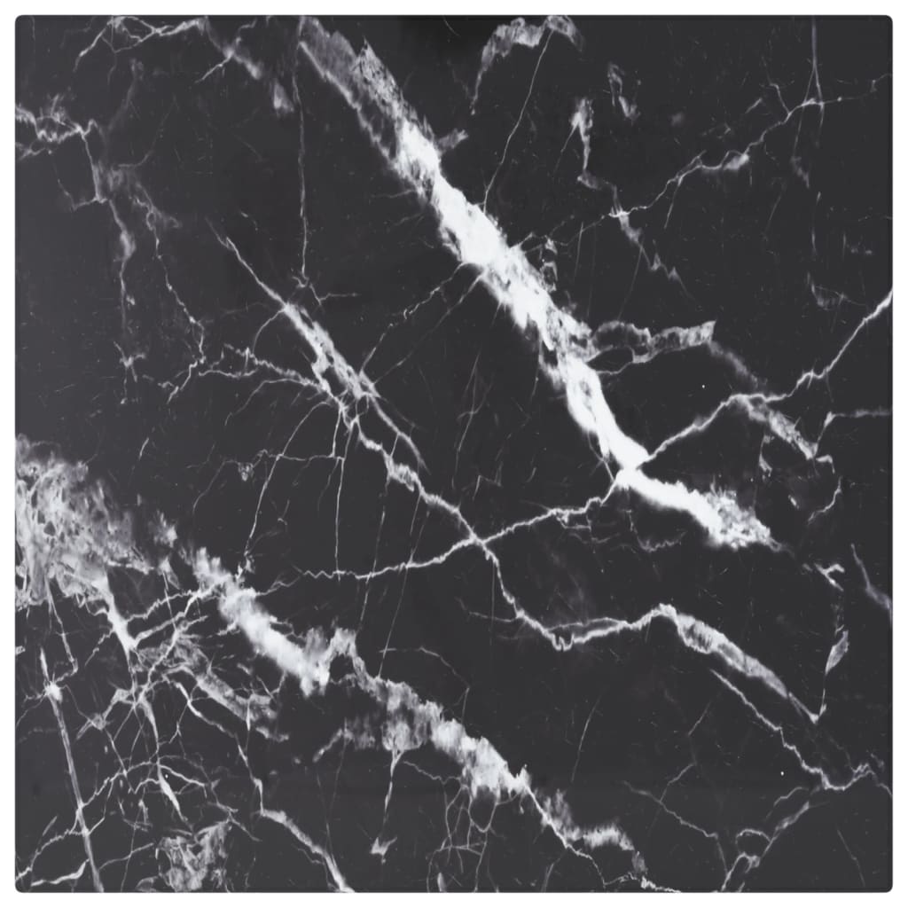 Table Top Black 6 Mm Tempered Glass With Marble Design