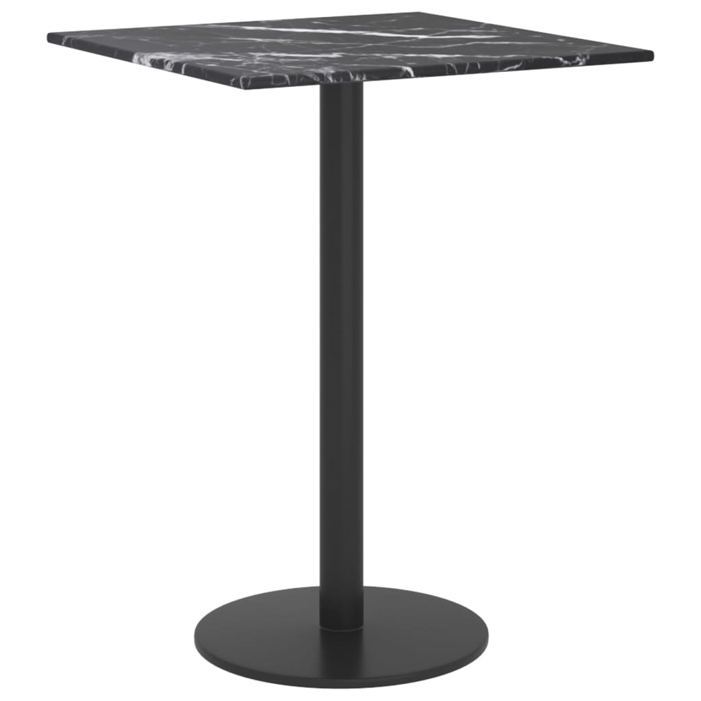 Table Top Black 6 Mm Tempered Glass With Marble Design
