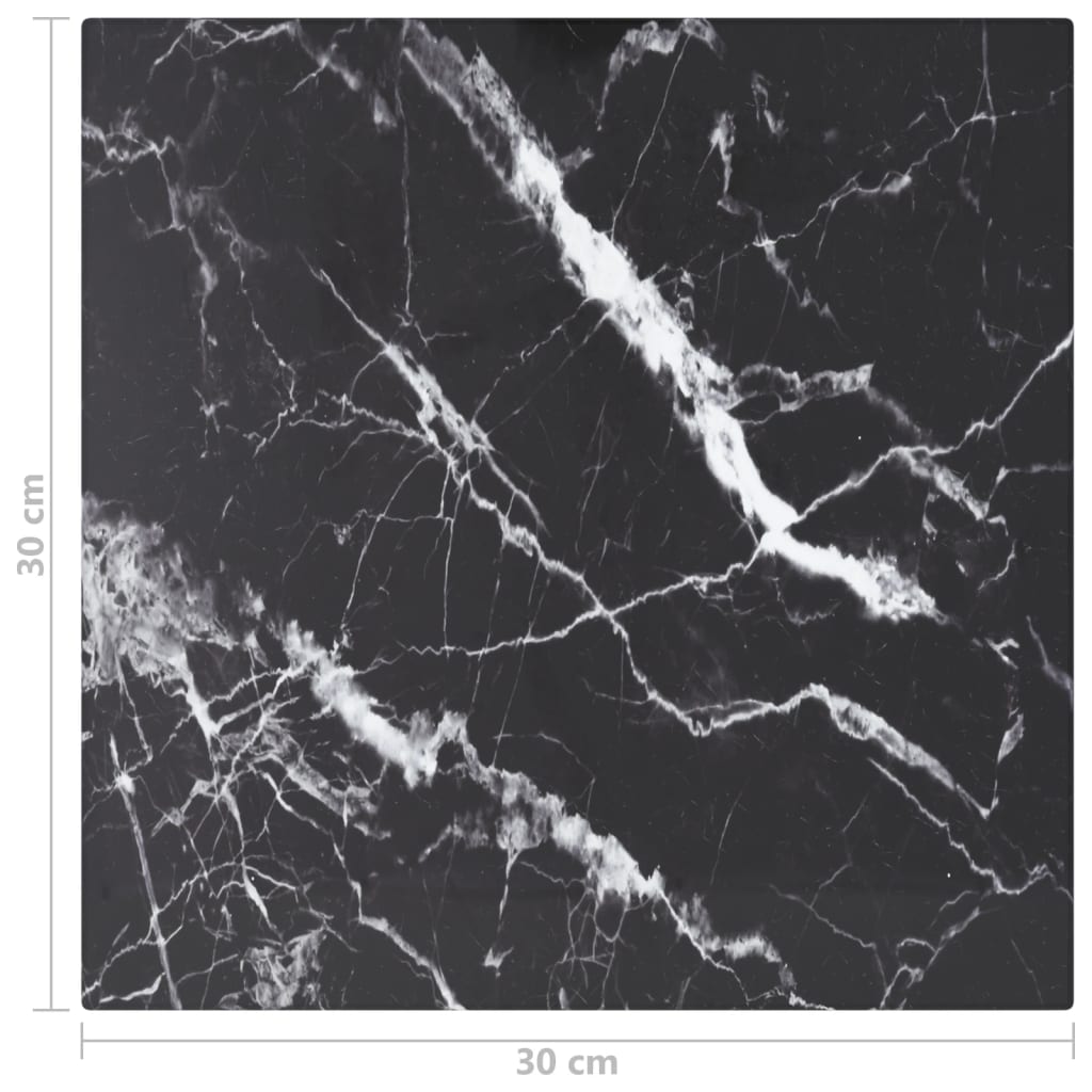 Table Top Black 6 Mm Tempered Glass With Marble Design