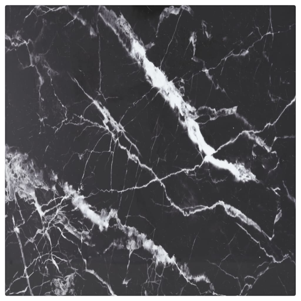 Table Top Black 6 Mm Tempered Glass With Marble Design