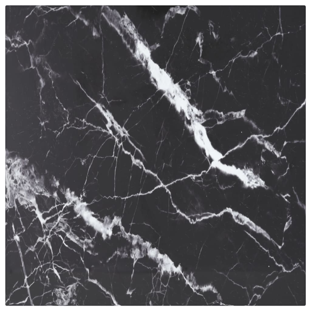Table Top Black 6 Mm Tempered Glass With Marble Design