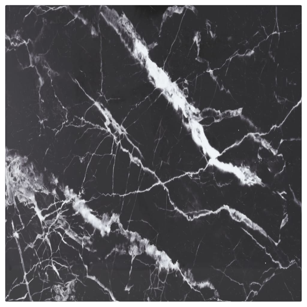Table Top Black 6 Mm Tempered Glass With Marble Design