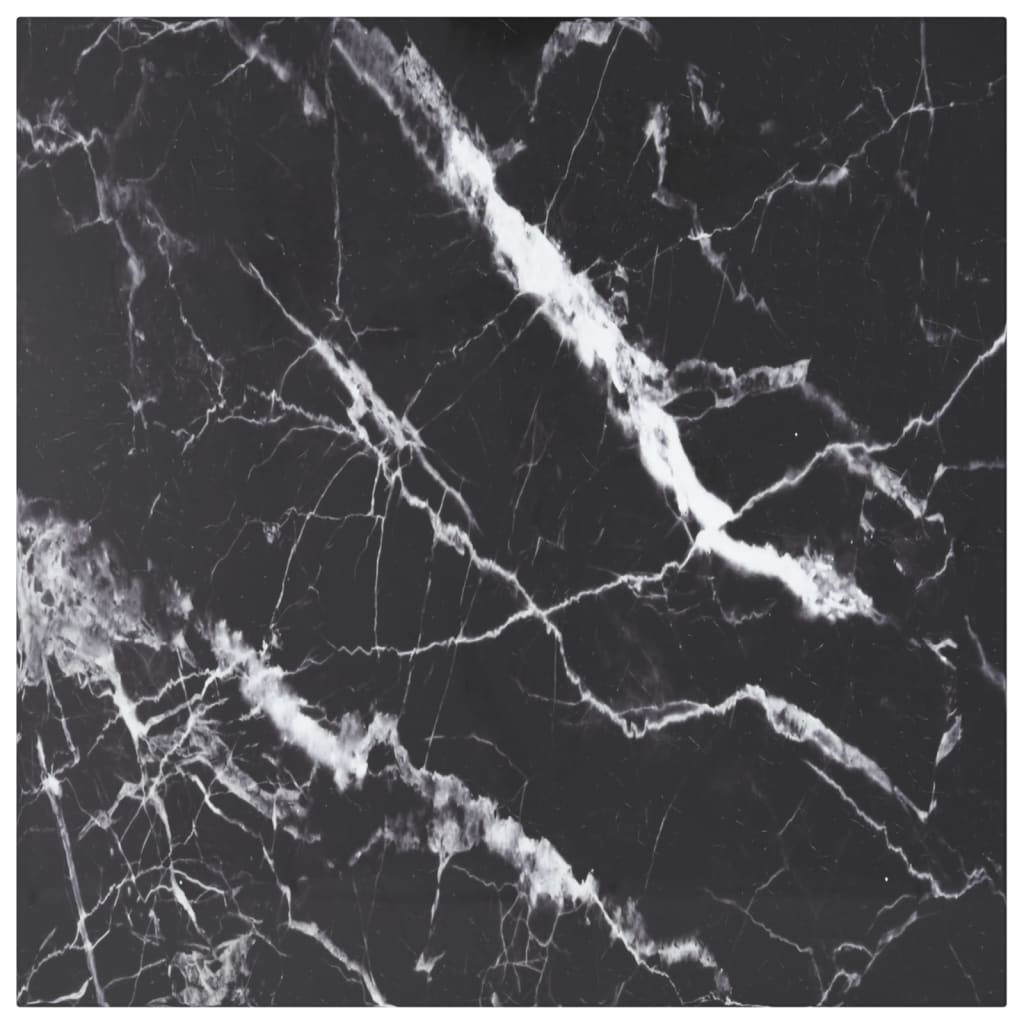 Table Top Black 6 Mm Tempered Glass With Marble Design