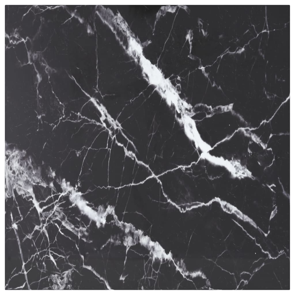 Table Top Black 6 Mm Tempered Glass With Marble Design