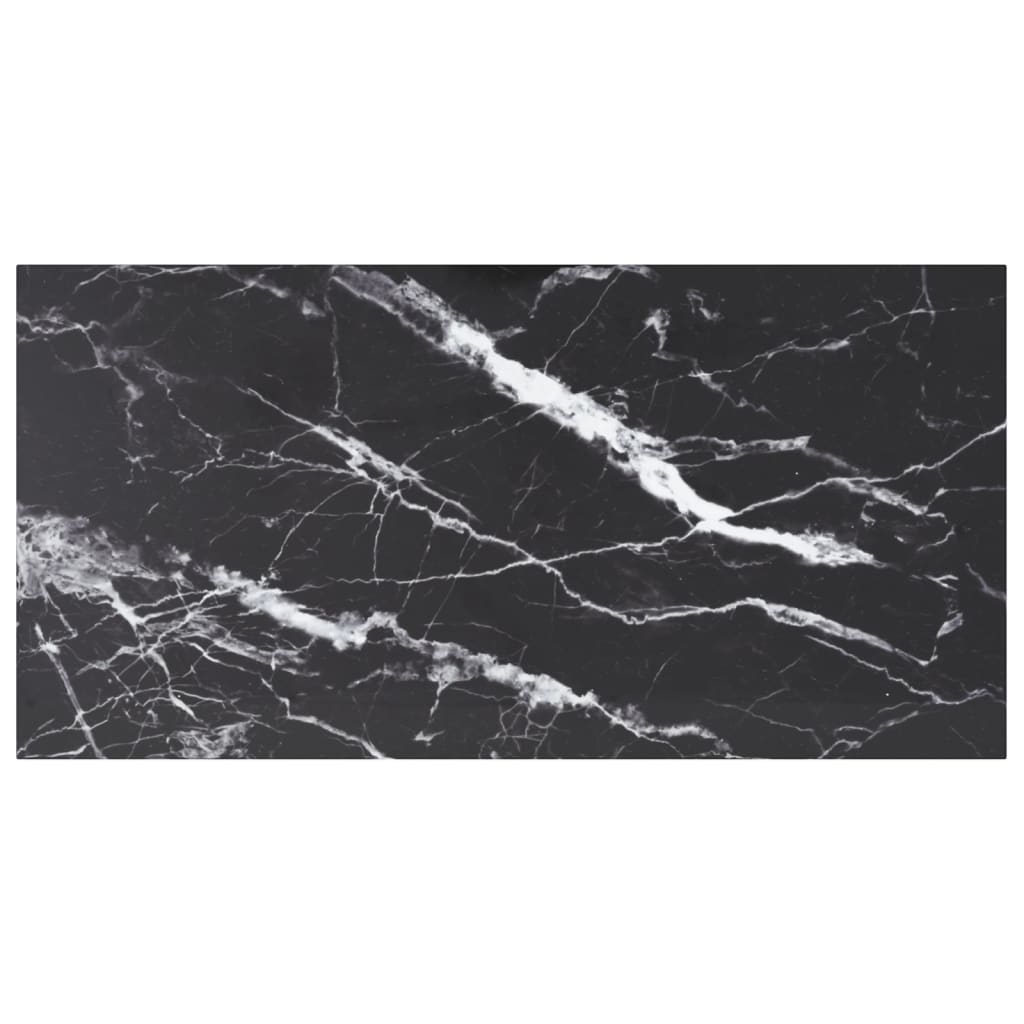 Table Top Black 6 Mm Tempered Glass With Marble Design