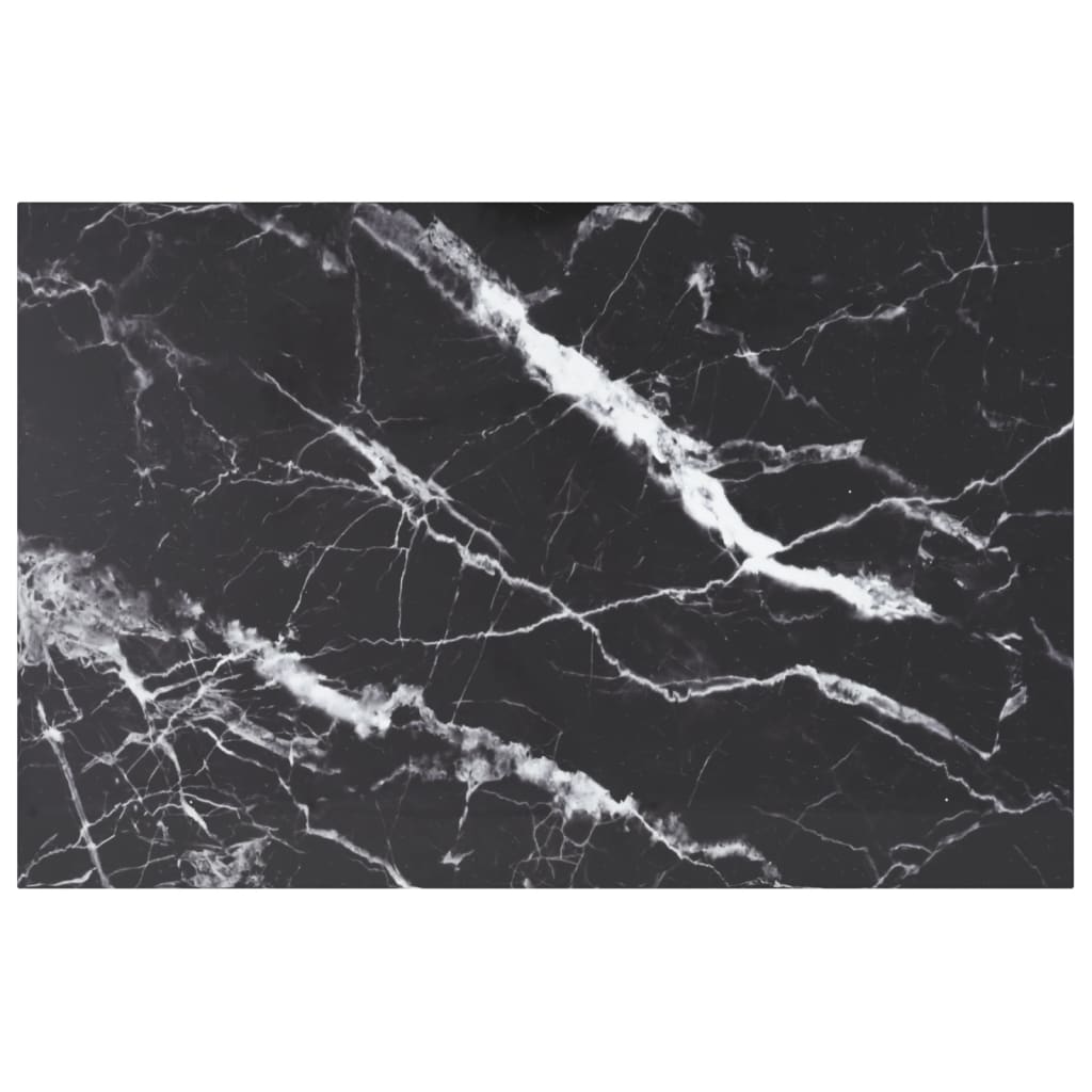 Table Top Black 6 Mm Tempered Glass With Marble Design